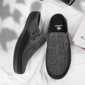 DENZEL DZ 091 Sepatu Sendal Pria Bustong Men Sandals Abu Hitam - SEPATU PRIA - SANDAL PRIA