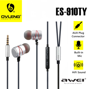 AWEI ES-910TY Metallic Noise Isolation In-Ear Headset with Microphone
