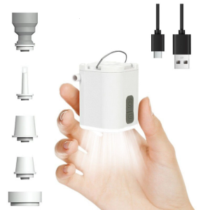 Portable Electric Air pumps with Camping Light Rechargeable Air Mattress Pump Outdoor Quickly Fill Inflator Deflator