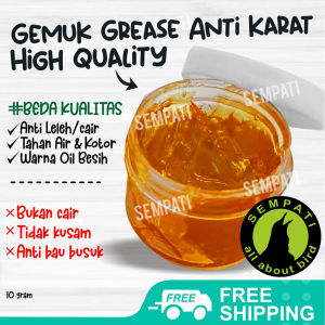 SEMPATI Gemuk Sangkar Burung Anti Semut Grace grease 10 Gr Gemuk Stempet Pelumas Gantungan Kandang Burung Oli Kental Bering Komstir Sepeda Motor Mesin Mobil Engsel Bearing Klahar Roda Gerobak