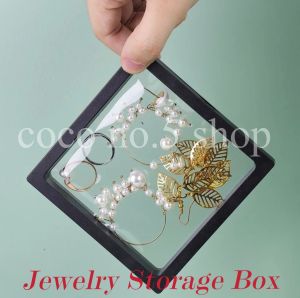 Transparent Press On Nails Storage Box with Tape Easy to Keep Jewellery Earrings Storage Box