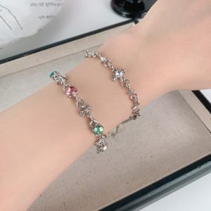 New color zircon cross bracelet niche light luxury high-end temperament fashion exquisite versatile jewelry accessories