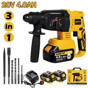 KEELAT 20V Cordless Brushless Hammer Drill 3 Mode Impact Drill Heavy Duty for Concrete Wall Wood