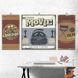 HIASAN DINDING 3 IN 1 SET DAN SATUAN VINTAGE DEKORASI KAMAR TEMA FILM DAN CINEMA WALLDECOR NUANSA ABSTRAK VINTAGE DECORATION MOVIE CINEMA PAJANGAN RUMAH KAYU AESTHETIC KEKINIAN