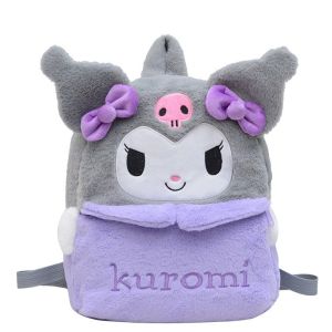 Sanrio Cute Kuromi Plush Backpacks for Girls School Bag Cartoon Large Capacity Girl Backpack