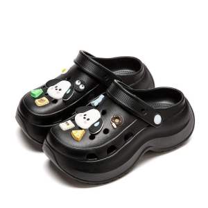 [Free Shipping] WomenS Breathable Closed-Toe Clogs Height-Increasing Perforated Shoes For Women Thick-Soled Sandals For Outdoor Wear WomenS Beach Shoes Home Slippers For Women