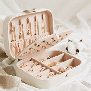 Inaso Kotak Perhiasan Travel Jewelry Box Mini Tempat Penyimpanan Organizer Perhiasan Anting Kalung Gelang Cincin Emas Portable HDK309