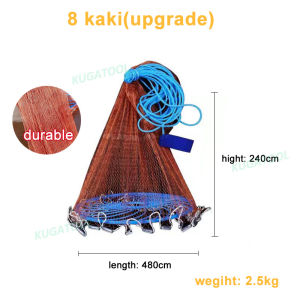 【KUGATOOL】🔥Malaysia In Stock🔥  jaring ikan fishing net bubu ikan hand casting fish net bubu payung nylon jala udang jaring shrimp ketam throw mesh memancing fish net