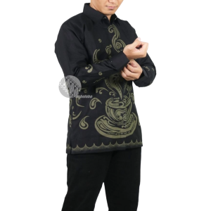 KEMEJA BATIK PRIA FULL FURING BAHAN KATUN SANFORIS MOTIF KOPI MOCCA KEMEJA BATIK LENGAN PANJANG
