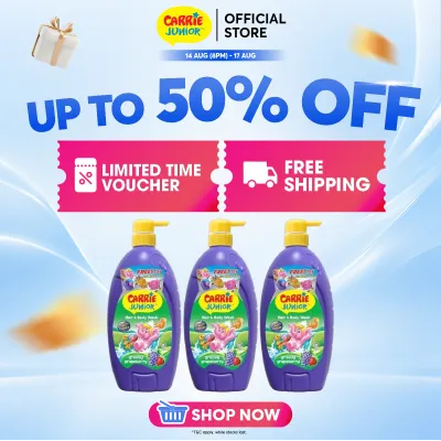 [Bundle of 3] CARRIE JUNIOR Hair & Body Wash - Groovy Grapeberry (1000g) [New Toy] Nourishing & Moisturising Skin