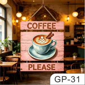 Coffee Themed Hanging Wall Decor - Unique Coffee-Inspired Design for Kitchens Living Rooms & Cafes