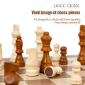 Magnetic wooden chess board set wooden foldable international chess set for travel family activities Two in one chessboard. 