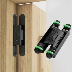 COUPLECOL Invisible Mounting Hydraulic Adjustable Hinge Folding Silent Close Automatic Door Closing Device Concealed Strong Bearing Capacity Soft Closing Hinge Wooden Door Window