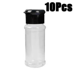 10Pcs Portable Spices Seasoning Shaker Bottles 100ML Plastic Seasoning Bottles Clear and Safe Plastic Bottle Containers for Storing Spice Herbs and Seasoning Powders