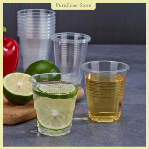 [PureZone] 50 cái dùng một lần rõ ràng cốc nhựa ngoài trời dã ngoại sinh nhật nhà bếp bên Bộ đồ ăn bên ly nhựa cho đồ uống lạnh