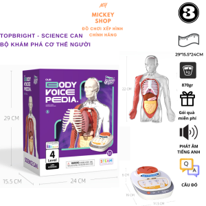 Bộ đồ chơi mô hình 3D có phát âm tiếng Anh – Humanbody hang Topbright Science Can