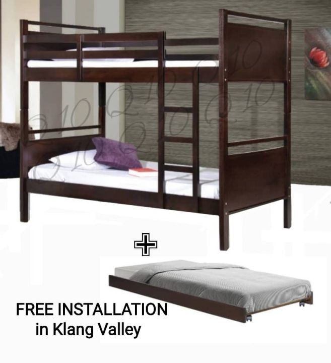 Q 10 Solid Wood Detachable Double Decker Bed / Solid Wood Double Decker