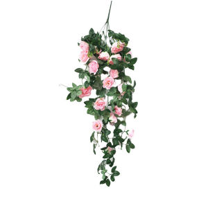BRISA Plant Beautiful Living Room Balcony Rattan Garden Fake Vine Home Decoration Rose Artifical Flower