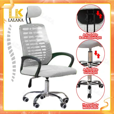 Office chair Ergonomic Chair Computer Chair Reclining Chair With Foot Mesh With Headrest Comfortable Breathable Office Chair Learning Chair 360°Rotation【COD】