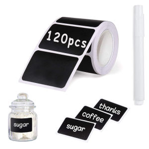120pcs Chalkboard Label Sticker Kitchen Organizer Jar Waterproof Blackboard Stickers Labels Chalk Pen