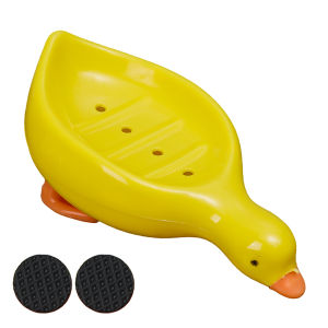 Soap Tray Self-draining Soap Rack Cute Yellowduck-shaped Creative Rack for Shower Bathroom Kitchen Tub Sink Tray Bracket Bathroom