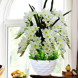 Elegant Artificial Flower Butterfly Orchid Potted Plant Decoration Phalaenopsis decorate plastic flower decorative flowers