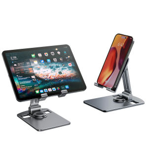 OATSBASF Mini Multifunctional Stand Mobile Phone Holder Can Rotate 360° Rotating Base Aluminum Alloy Foldable Tablet Phone Stand