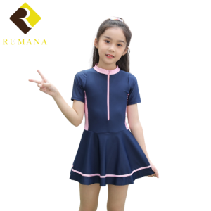 BAJU RENANG ANAK PEREMPUAN ROK PAKAIAN BERENANG ANAK PEREMPUAN LENGAN PENDEK