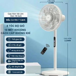 Quạt Cây Đứng Điều Khiển Từ Xa Quạt Điện 5 Cánh Siêu Mát Bảo Hành 12 Tháng