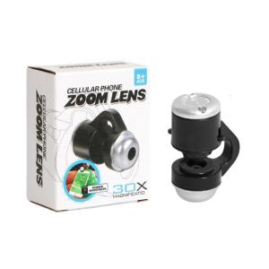 30X Magnification Mobile Phone Microscope LED Light Macro Lens Clip for Enhances Viewing Cellphones Camera Lens Clamps
