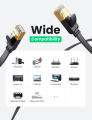 UGREEN Flat Cat7 Ethernet Cable RJ 45 Network Cable UTP Lan Cable Cat 7 RJ45 Patch Cord for Router Laptop Cable Ethernet,Black-Flat Version(0.5m 1m 1.5m 2m 3m 5m 8m 10m 15m 20m). 