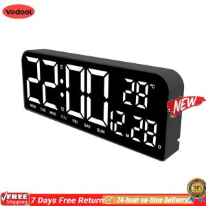 [VODF] LED Digital Alarm Clock Electronic Wall Clock Bedside Alarm Clock for Bedroom