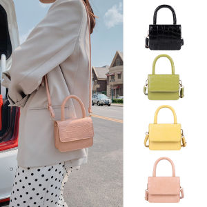 BAGOO Túi Xách Đeo Vai Mini Bằng Da PU Họa Tiết Cá Sấu Cổ Điển Thời Trang Túi Đeo Chéo Có Nắp Màu Kẹo Ngọt Thanh Lịch Cho Nữ