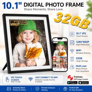 【SG Stock】10.1Inch Frameo Digital Photo Frame WIFI Digital Picture Frame Smart Electronic Image Album Bulit-in 16GB for Gift Giving