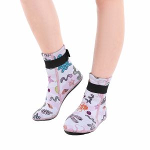 FOUNDTWO Anti-slip Kids Water Socks Keep Warm Adjustable Sand Beach Socks Toddlers Children Neoprene Diving Socks Diving Surfing