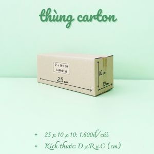Kích thước 25x10x10 cm Combo 50 hộp carton đóng gói hàng hóa