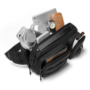 OZUKO New Men Fashion Crossbody Bag 11 Inch Ipad Storage Travel Waist Bag Outdoor Multifunction Sling Chest Bag