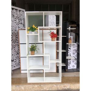 Kệ sách gỗ chữ U kệ gỗ thông minh đa năng bền và đẹp chất gỗ MDF