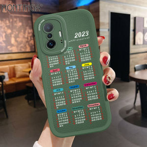Hontinga Casing Case For Xiaomi MI 11T 11T Pro 5G Case New 2023 Calendar leather Soft Silicone Phone Case Full Cover Camera Protection Cases Shockproof Back Cover Phone Casing Softcase For Girls