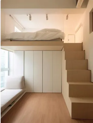 【SG Local Contractor】【Custom Furniture】Customized Loft Bed with Wardrobe below