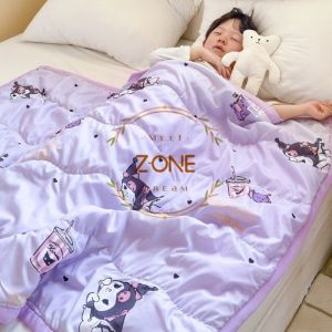 High-quality purple childrens version soft and comfortable air conditioning quilt lighter and warmer