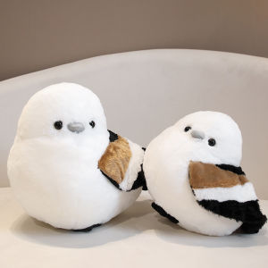 JOJO CASTLE Simulation Sparrow Titmouse Plush Toys Stuffed Animals Cute Soft Birds Pillow Long-tailed Tit Dolls For Children Birthday Gift