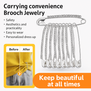 Rhinestone Brooch Adjustable Non Slip Waist Clip Safety Pin