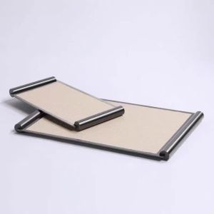 FFBH Luxury Tray Modern Centerpiece Trays Pretty Plate Metal Table Decoration Trays Decorative Plates Aesthetic Home Decorations 8K3Q7