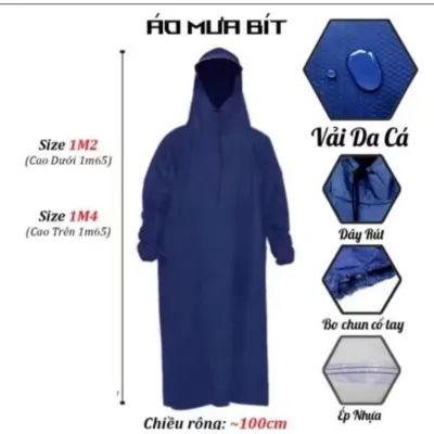 Áo mưa Bít Da Cá Tổ Ong - Áo mưa kín Vải dù Siêu Bền Chống nước Rộng rãi Đa Dạng Màu Sắc (Hàng cao cấp giá tại Xưởng)