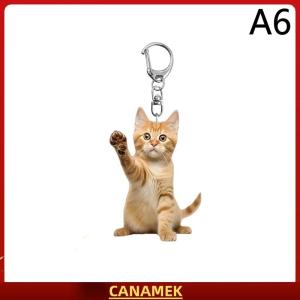 Miễn phí vận chuyển✨ 1pcblack và trắng mèo Keychain 2D Acrylic Mèo Mặt dây chuyền hai mặt thiết kế động vật vòng chìa khóa quyến rũ cho ba lô & Quà Tặng