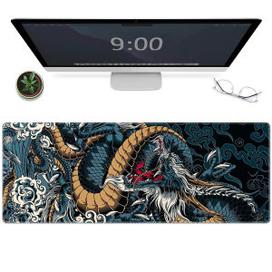Large Dragon Pattern Mouse Pad with Stitched Edges Extended Gaming Mousepads Anti-Slip Base Mouse Mat 80 / 90 / 100 / 120cm