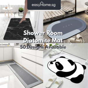 Easyhome.sg [LOWEST PRICE] Soft Diatomite Absorbent Bathroom Mat - Fast Drying & Non - Slip Floor Rug for Toilet