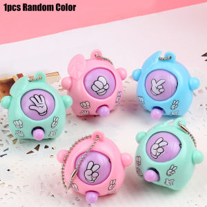 4pcs Mini Fair Finger-guessing Game Key Chain Rock Paper Scissors Play Toy Egg Delicate Car Key Chain Pendant Children Fun Battle Game