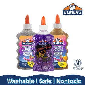 Elmer’s Glitter Glue [Sliver Gold Purple – Bundle of 3]